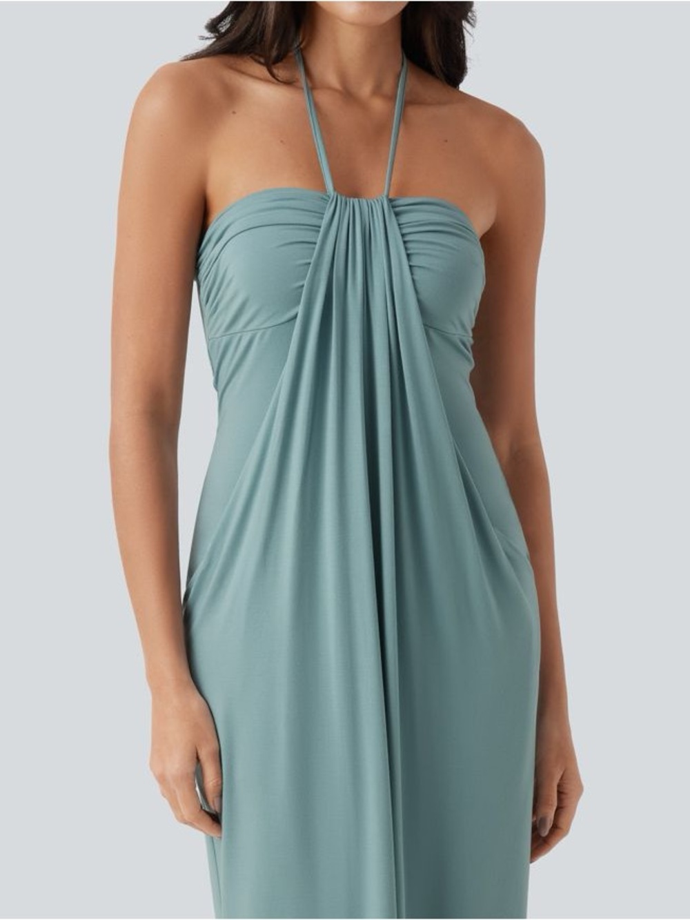 Halara Halter Tie Back Maxi Dress with Pockets - Picture 2 of 5